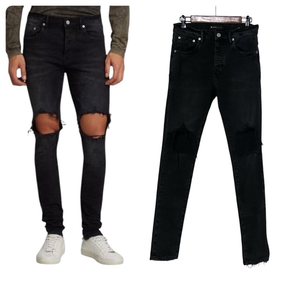 Purple Brand P002 Black Blowout Jeans - Picture 16 of 16